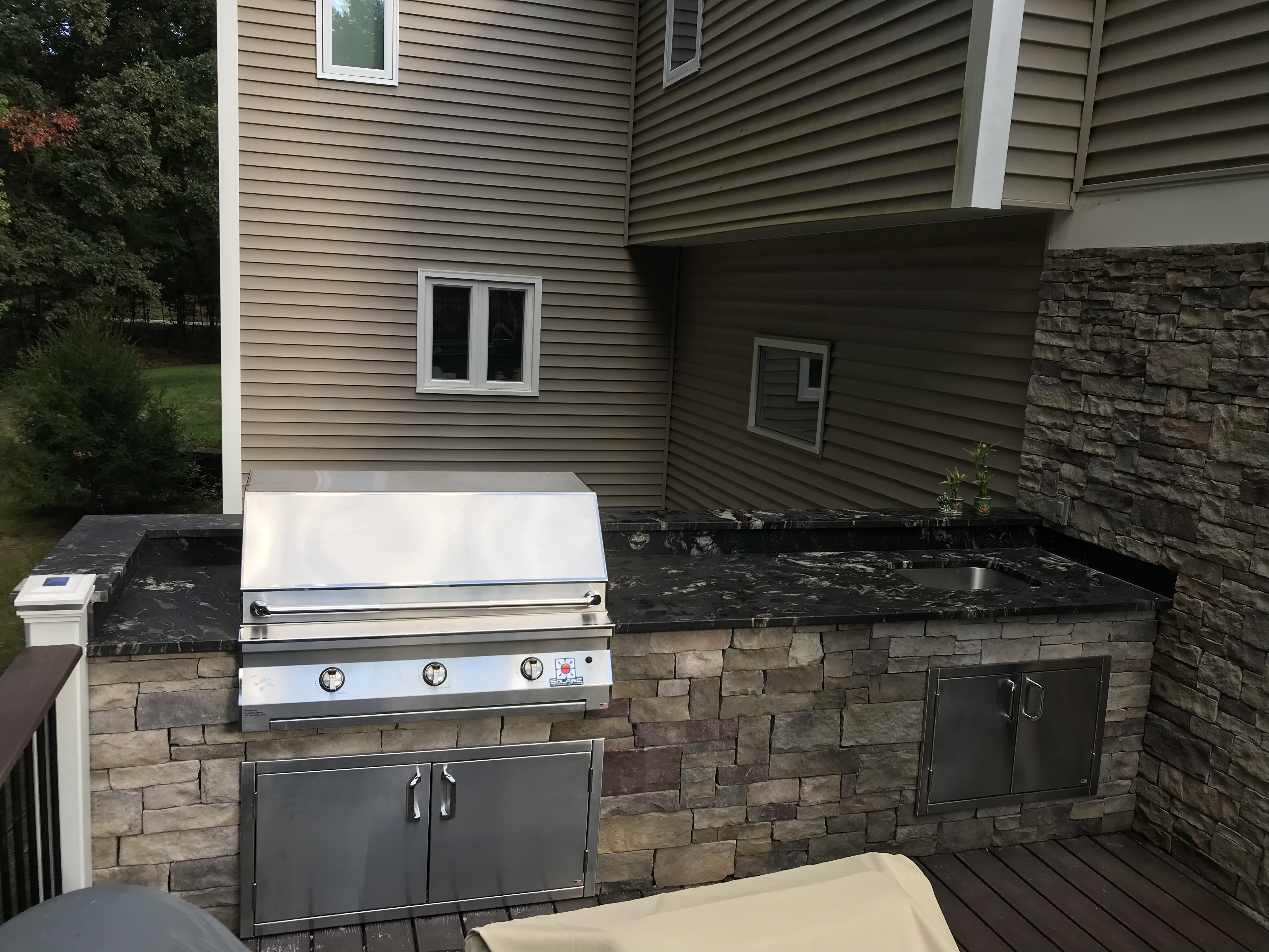 Outdoor grill installation